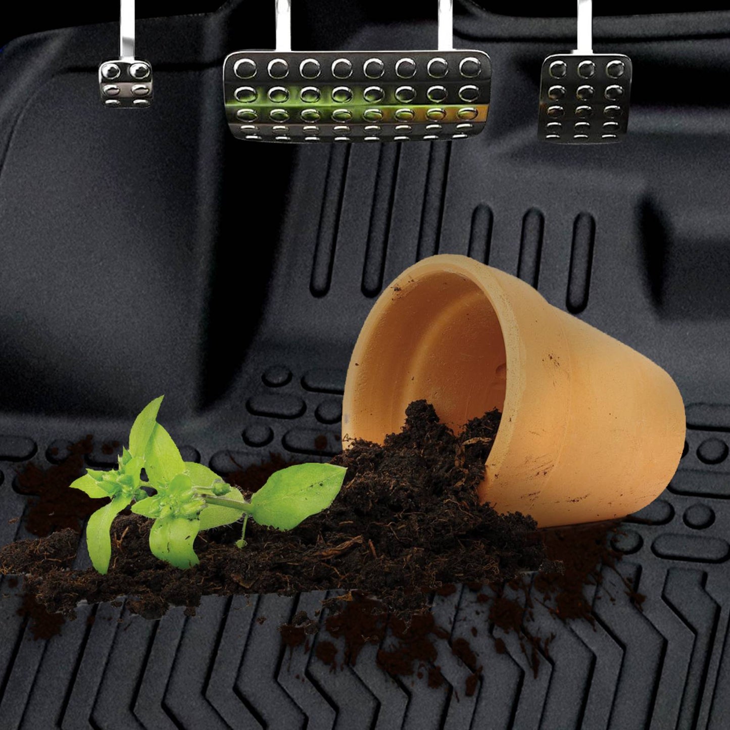 Black All-Weather TPE Rubber Car Mats